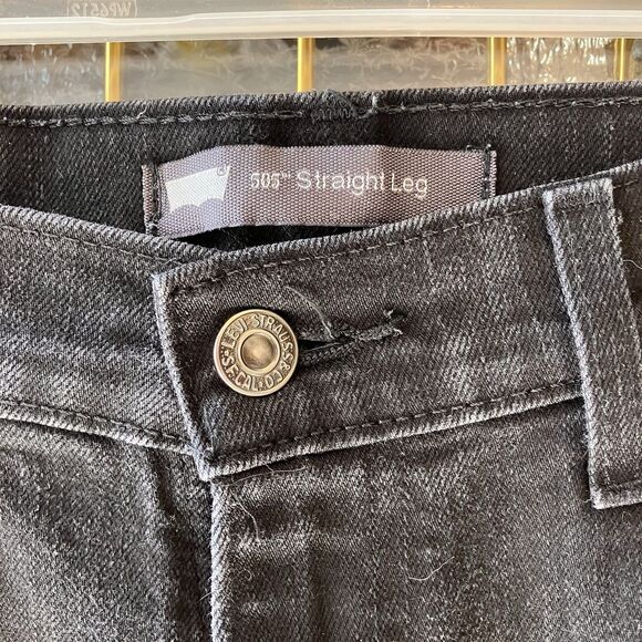 Levi's 505 Jeans Women's Size 10L Black Mid-Rise Straight Leg Denim 34" Inseam - Picture 2 of 15